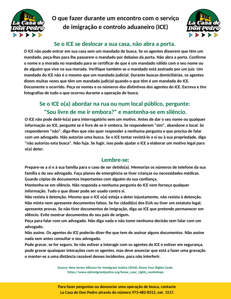 Know Your Rights – La Casa de Don Pedro