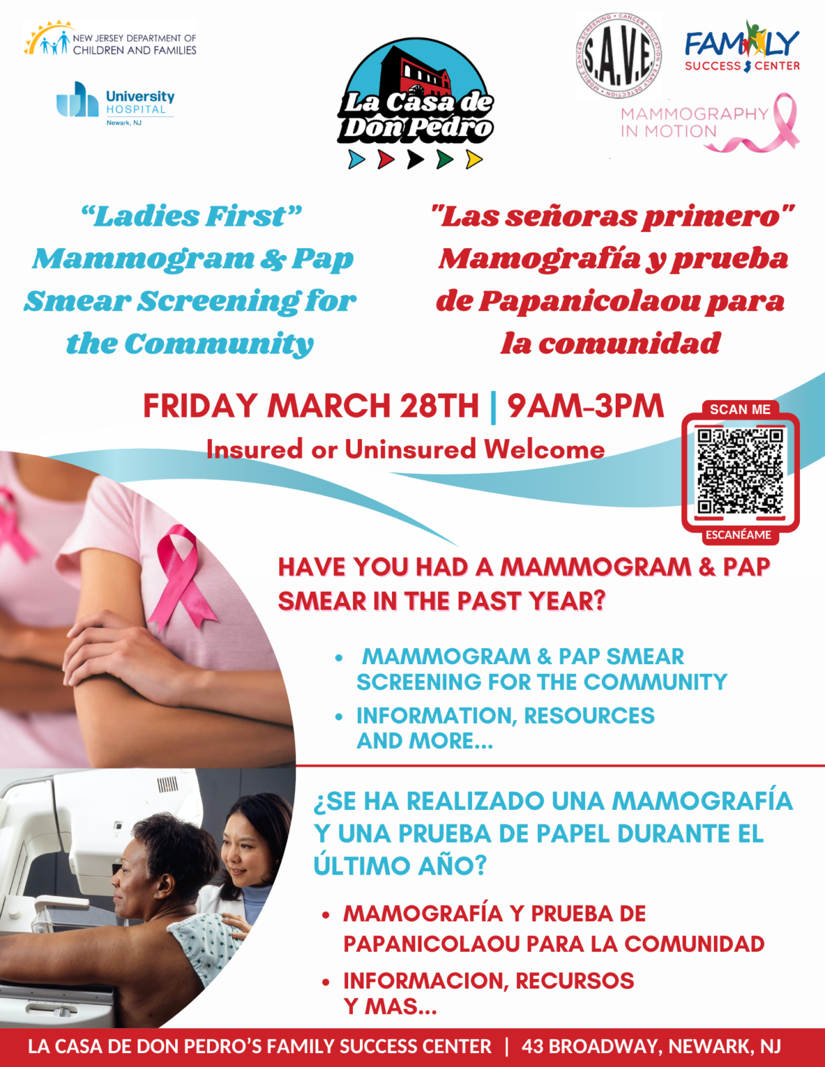 Mammogram & Pap Smear Screening – La Casa de Don Pedro